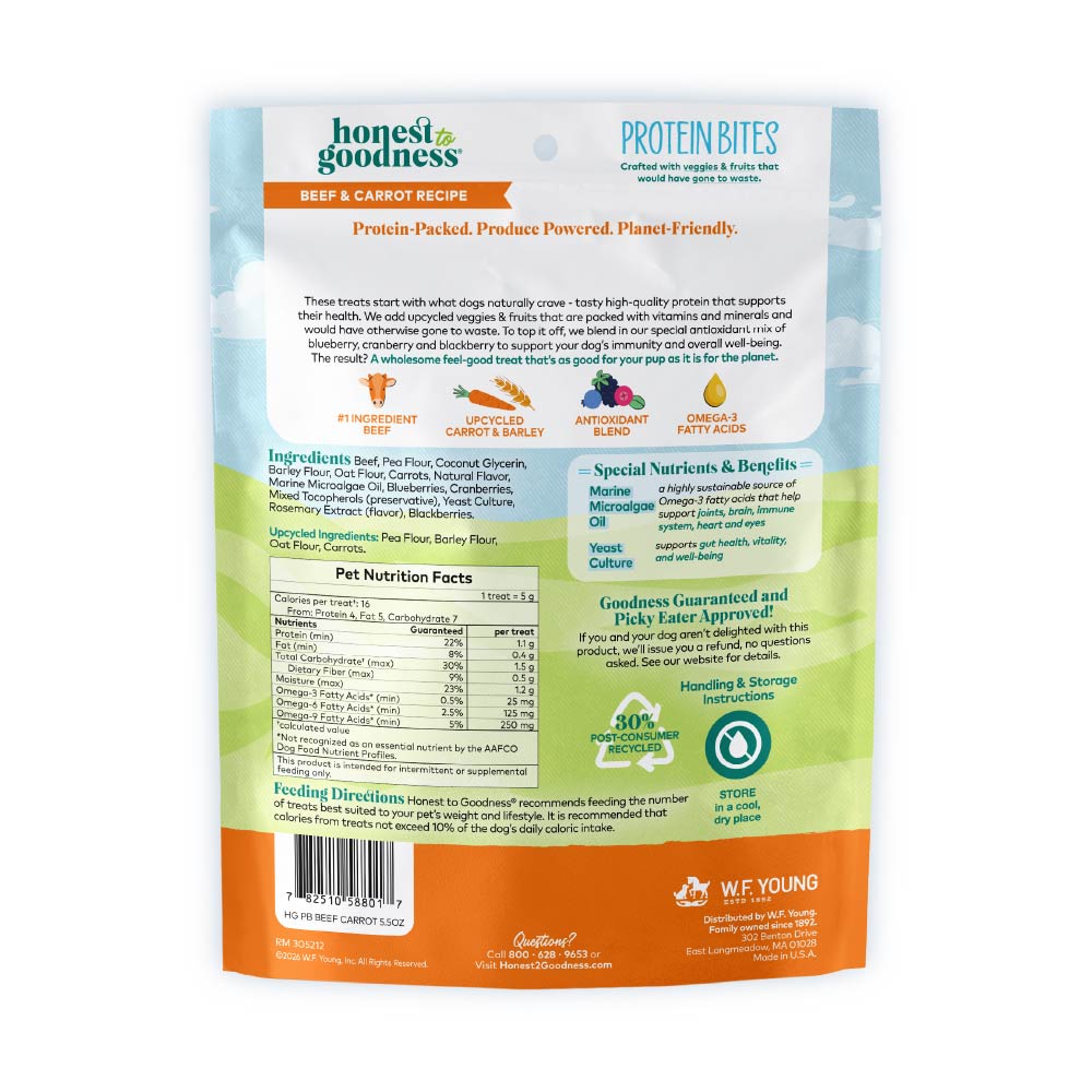 beef & carrots protein bites for dogs