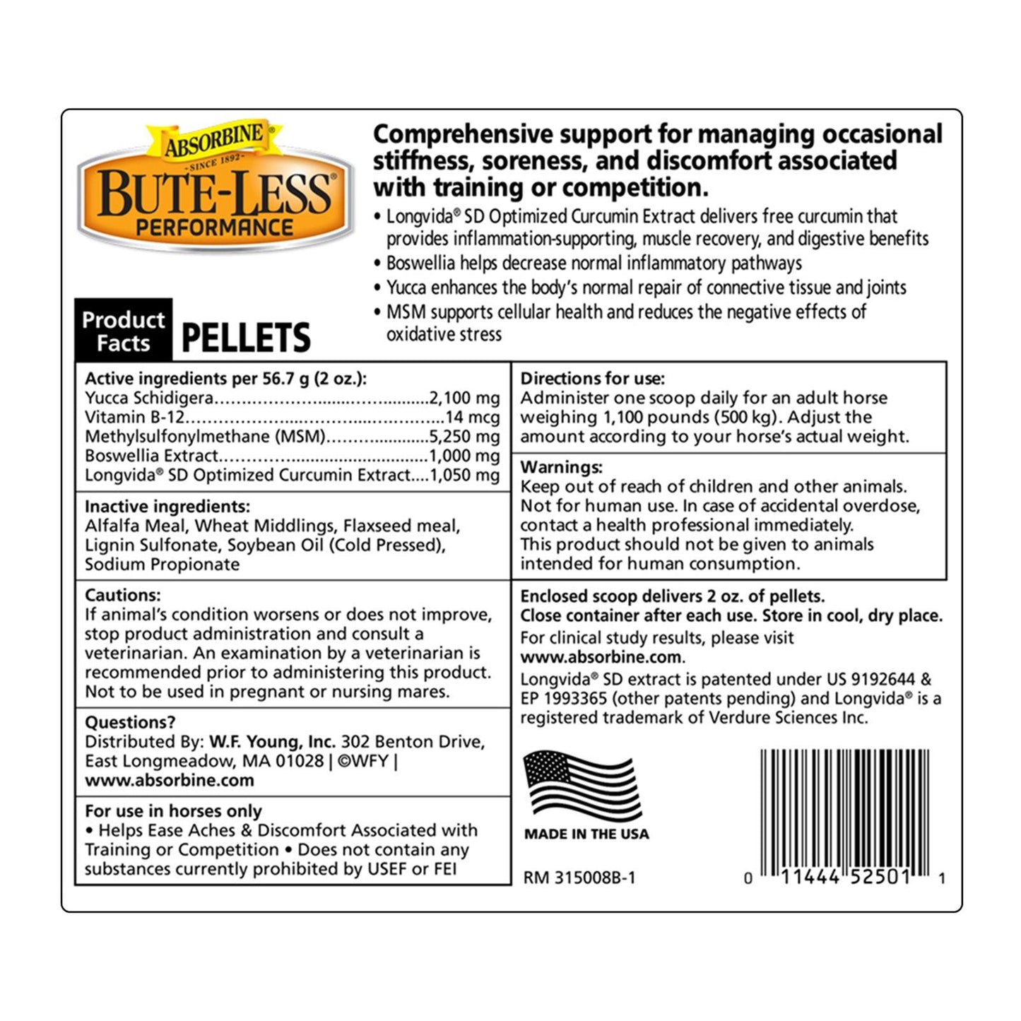 Bute-Less® Performance Comfort & Recovery Supplement Pellets Supplements absorbine