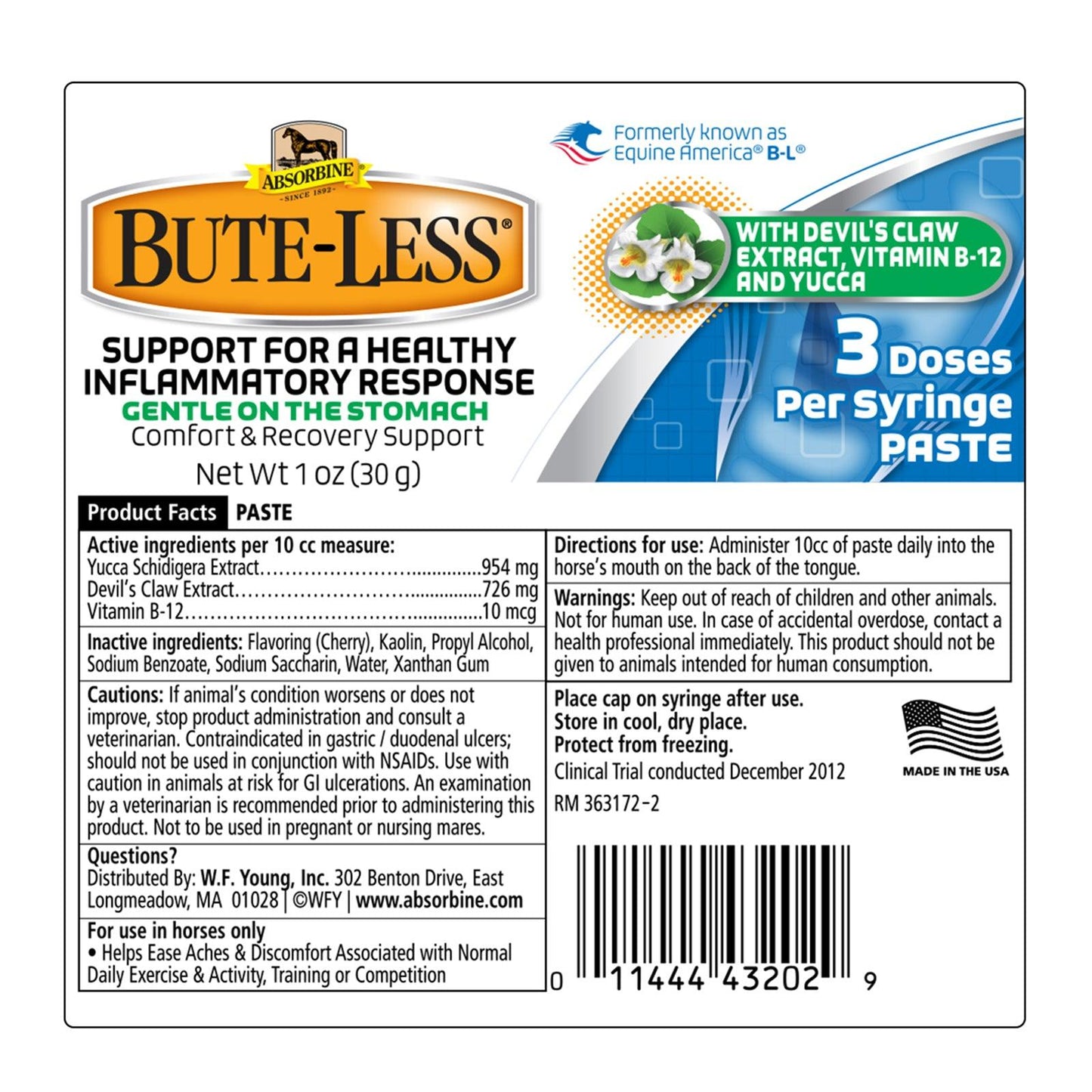 Bute-Less® Comfort & Recovery Supplement Paste Supplements absorbine