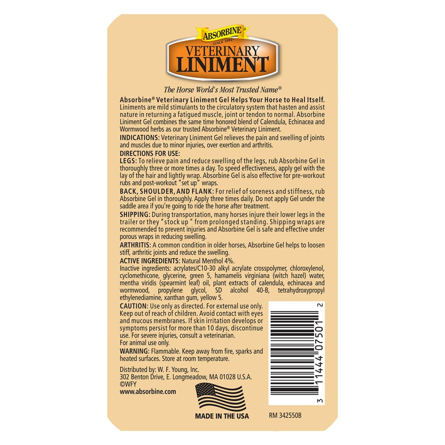 Absorbine® Veterinary Liniment Gel Muscle Care absorbine