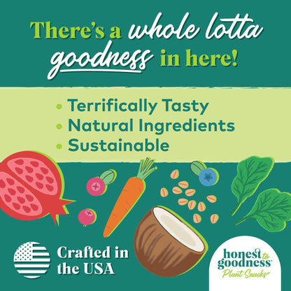 There's a whole lotta goodness in here! Terrifically tasty sustainable natural ingredients crafted in the USA. Pumpkin, carrot, coconut and pomegranate just to name a few.