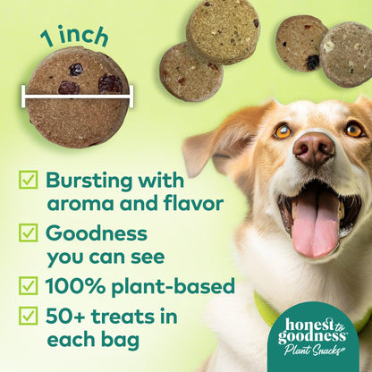 50+ treats per bag. 100% Plant based. Crafted in U.S.A..
